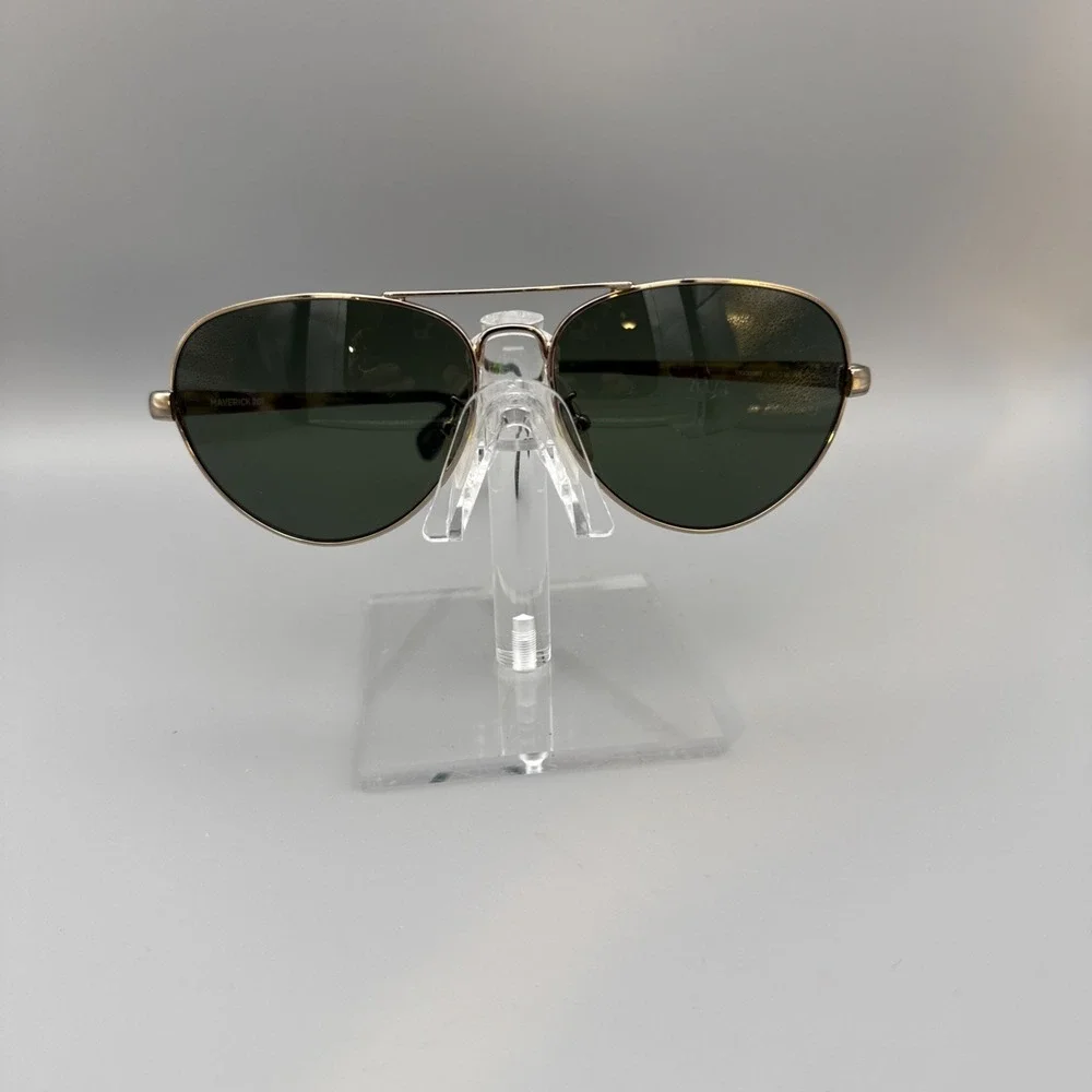 Authentic TOMS Maverick 201 Gold/Tortosie/Green Aviator Sunglasses 60-14-145 HOT